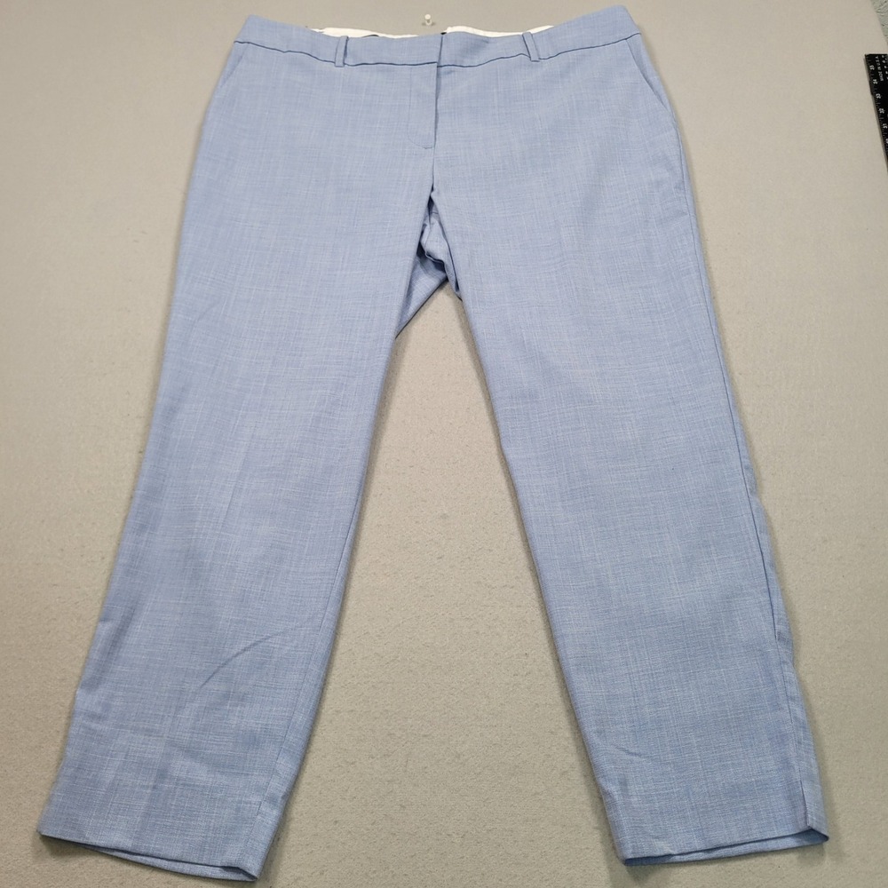 Talbots Hampshire Ankle Pants 18W Light Blue Textured Dress Slacks Slits